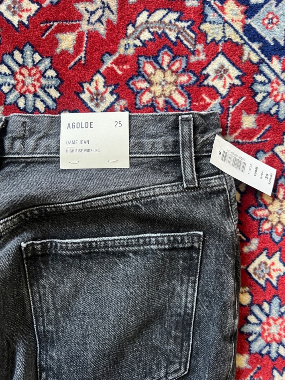 Agolde Black High-Rise Wide Leg Jeans with Button Fly Nwt - Picture 3 of 12